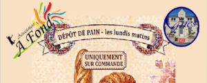 Dépôt de pain tous les lundis matins sur commande